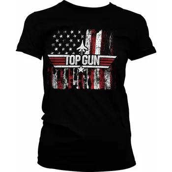 Dámské tričko Top Gun tričko, America Girly Black, dámské S