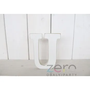 Svatební dekorace Abeceda dřevěná 'U' (18 cm) - bílá