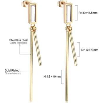 Náušnice Dlouhé visací náušnice z nerezové oceli - 149G