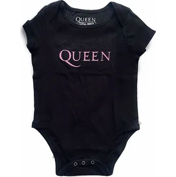 Kojenecký body Queen kojenecké body tričko, Pink Logo Black, dětské S velikost S (0-3 měsíc)
