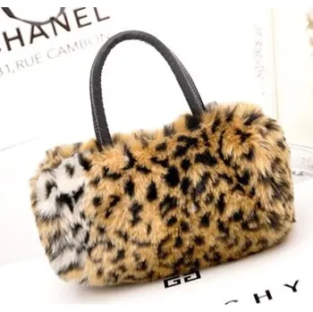 Kabelka Stylová kabelka s kožíškem - Leopardí