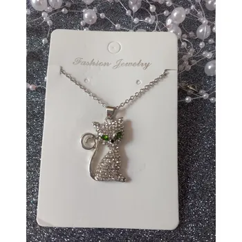 Náhrdelník Náhrdelník, kočka se zirkony, zelené nebo červené oči