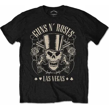 Pánská móda Guns N Roses tričko, Top Hat Skull &amp; Pistols Las Vegas, pánské L