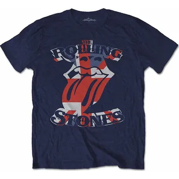 Pánské tričko Rolling Stones tričko, British Flag Tongue Navy, pánské M