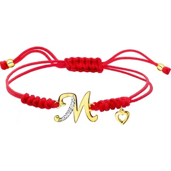 Náramek Náramek s prvky ze zlata s diamantem - písmeno M, srdce - 0,003 ct - ryzost 585 - 220.287/RM