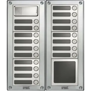 Poštovní schránka Zvonkové tablo URMET Sinthesi Steel - pro 18 účastníků - BEZ KRYCÍ STŘÍŠKY