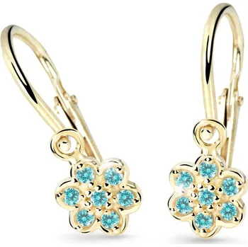 Náušnice Cutie Jewellery Dětské zlaté náušnice C2746Z-Mint Green