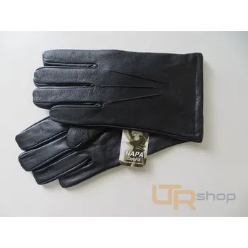 Rukavice 2121 pánské kožené rukavice NAPA podšívka vlna 9,5 Černá