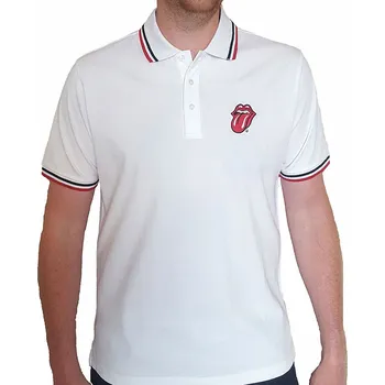 Pánská móda Rolling Stones tričko, Classic Tongue Polo White, pánské S
