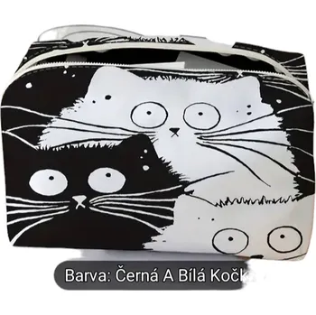 Kosmetická taška Kosmetická taštička, černo bílé kočky