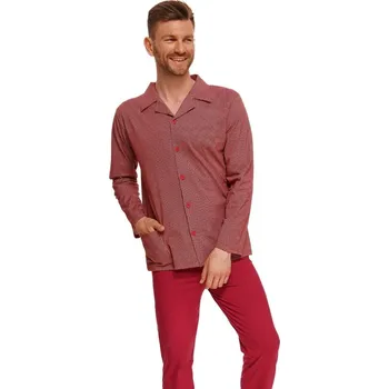 Pánské pyžamo Rozepínací pásnké pyžamo TARO.1075 bordó XXL 0