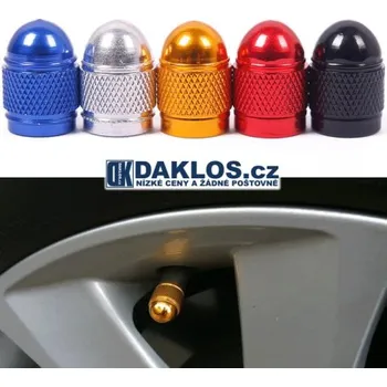 Čepička na ventilek 4x hliníková čepička / hlavička ventilku nejen pro auto Černá