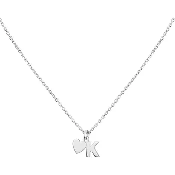 Náhrdelník Stříbrný náhrdelník - písmeno K, srdce - AP527-8395