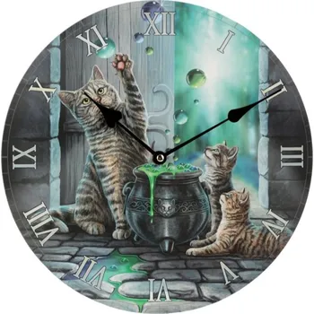 Hodiny Nástěnné hodiny, kočky s bublinami, design Lisa Parker