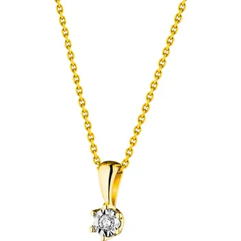 Přívěsek Přívěsek ze žlůtého a bílého zlata s briliantem - 0,02 ct - ryzost 585 - 109.727