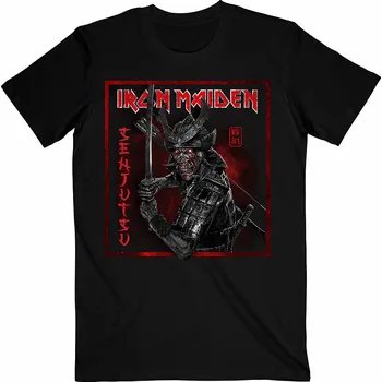 Pánská móda Iron Maiden tričko, Senjutsu Cover Distressed Red Black, pánské L