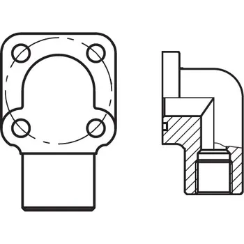 Příslušenství k čerpadlu Příruba 90° zubového čerpadla, G3/4", rozteč 40mm, 250 bar Parker BFW-GI34/LK40CFM