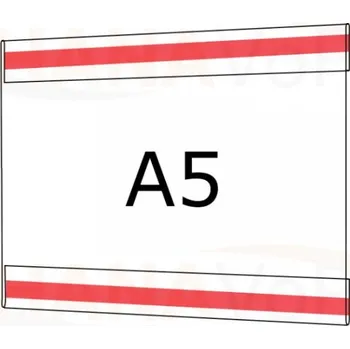 Plastová kapsa A5 na šířku typ C 2x čirá samolepka PVC kapsa A5Š - 2x čirá samolepka - 1 ks