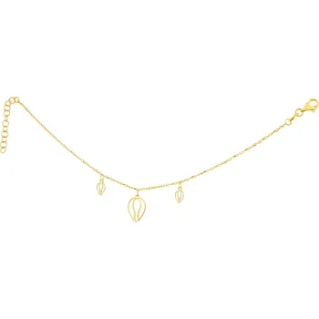 Náramek Pozlacený stříbrný náramek - tulipány - AP532-2651