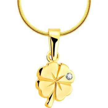 Přívěsek Zlatý přívěsek se zirkonem - čtyřlístek - Z-392.02