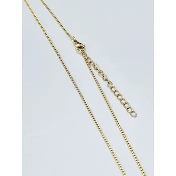 Řetízek Ocelový řetízek č. 28 zlaté provedení (0,15 x 45-60 cm) 45 cm + 5 cm prodlužovací řetízek