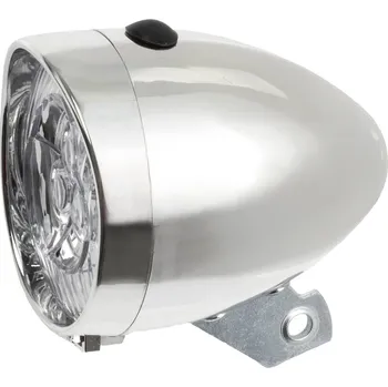 Cyklosvítilna NEXELO SVĚTLO PŘEDNÍ RETRO 3LED STŘÍBRNÉ BATERIOVÉ