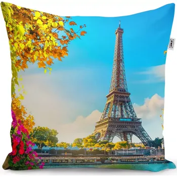 Polštář Dekorační polštář Paříž Eifellova věž Flowers - Sablio - 50x50 cm
