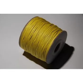Materiál na výrobu šperku Šňůrka voskovaná barevná 1mm/80m metráž žlutá