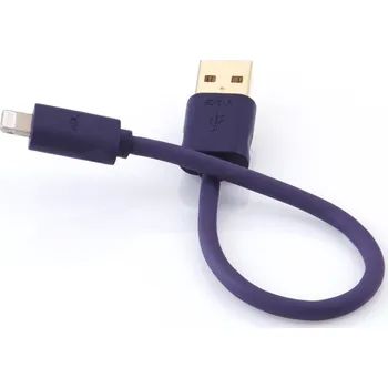 Datový kabel ADL Furutech iD8-A 0,18 m (Špičková krátká propojka Apple Lightning na USB, délka kabelu 15 cm, barva fialová)