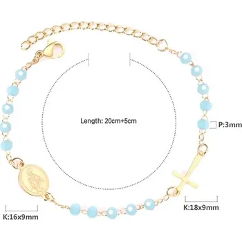 Náramek Náramek z chirurgické oceli ve stylu růžence - 236RG