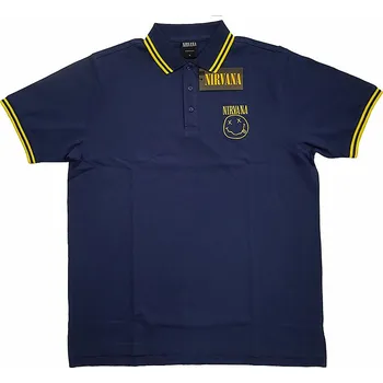 Pánská móda Nirvana polo tričko, Smiley Blue, pánské L