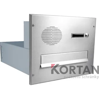 Poštovní schránka 1x poštovní schránka B-04 k zazdění do sloupku + čelní deska s 1x zvonkem a HM URMET - NEREZ / šedá