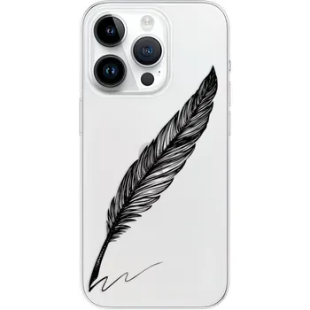 Pouzdro na mobilní telefon Odolné silikonové pouzdro iSaprio - Writing By Feather - black - iPhone 15 Pro