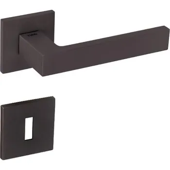 Dveřní kování TI - SQUARE - HR 2275Q 5S rozety BBQ, klika/klika T - Titan (141)