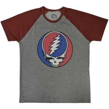 Pánské oblečení Merch The Grateful Dead: Grateful Dead Unisex Raglan T-shirt: Steal Your Face Classic (medium) M
