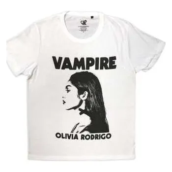 Pánské tričko Merch Olivia Rodrigo: Olivia Rodrigo Unisex T-shirt: Vampire (xx-large) White