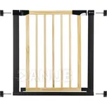 Bezpečnostní bariérová zabrána pro schody a dveře - černá/dřevo - 75-82 cm