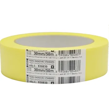 Lepicí páska Barvy a laky Hostivař Mako Basic lepicí páska zakrývací hladký krep, 3 dny, do 60 °C, 30 mm × 50 m 564804