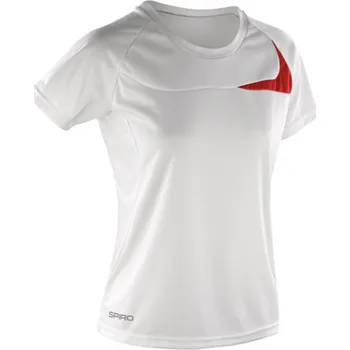 Pánské tričko Spiro Dámské funkční triko RT182F White-Red XL (42)