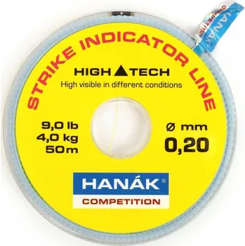 Hanák Competition Hanák Vlasec Strike Indicator Line 50 m Barva: fluo žlutý, Nosnost: 6kg, Průměr: 0,25mm