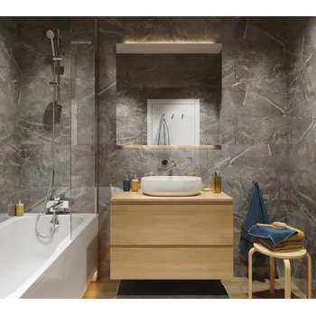 Stavební materiál Panel Vilo SPC - Marble Skin 120x60cm LESK obkladový panel s kompozitním jádrem a přírodním vzhledem