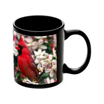 Černý hrnek s bílým oknem pro potisk - určený pro sublimační tisk (SU-002-02)