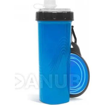 Skládací miska s lahví - modrá