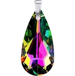 Stříbrný přívěsek Kapka 24mm zelená se Swarovski® Crystals LSW010P