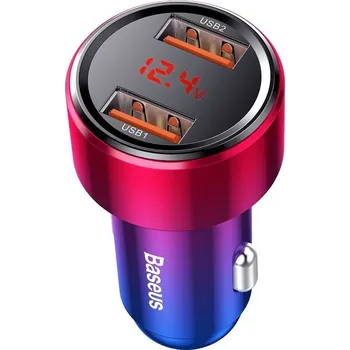 Baseus Magic Car Charger 2x USB QC 3.0 45W (červená + modrá)