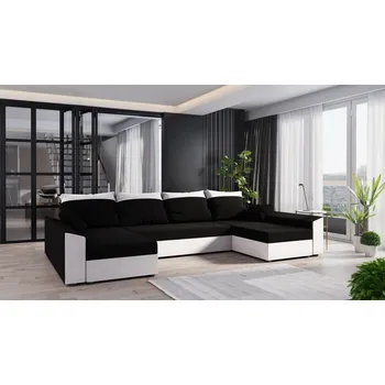 Sedací souprava Rohová sedačka BUSH U, černá/bílá +možnost VÝNOSU + vyzvednutí ZDARMA