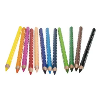 Pastelka EDU3 Jumbo trojhranné pastelky K12S, tuha 5 mm, 12 barev + 1 ořezávátko v papírové krabičce