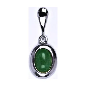 Přívěsek Stříbrný přívěsek přírodní kámen Avanturin 7 x 5 mm, P 1354