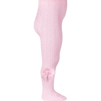 DĚTSKÉ PUNČOCHÁČE CONDOR HÁČKOVANÉ S MAŠLÍ, PINK Velikost: 00 | výška 58-65 cm