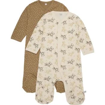 Kojenecký overall OVERALY PIPPI 2 KS, S ŤAPKAMI, S PUNTÍKY A SOVIČKAMI, WHITECAP GRAY Velikost: 80